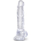 KING COCK - KLAR REALISTISK PENIS MED PUNG 16,5 CM TRANSPARENT