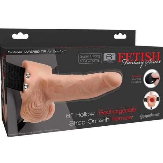 FETISH FANTASY SERIES - JUSTERBAR HARNESS MED FJÄRRKONTROLL, REALISTISK PENIS MED UPPLADDNINGSBARA PUNG OCH VIBRATOR 15 CM