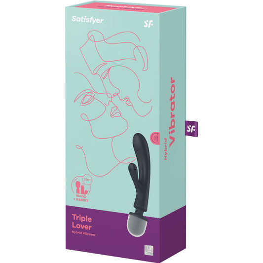 SATISFYER -  TRIPLE LOVER RABBIT VIBRATOR MASSAGER PINK
