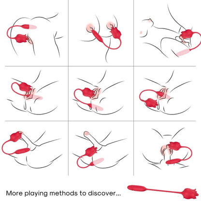 ARMONY - 3-IN-1 PINK, STIMULATOR, SUCTION AND UP&DOWN WITH RED TAIL