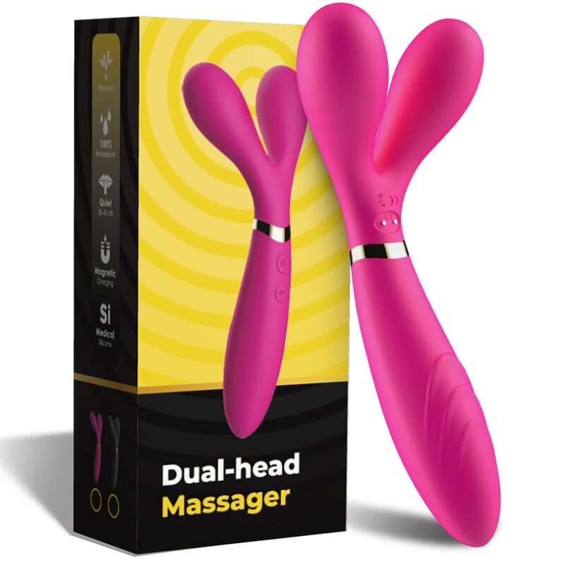 ARMONY - Y-WAND MASSAGER & VIBRATOR DUBBELHUVUD FUCHSIA
