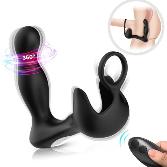 ARMONY - SURROUNDVIBRATOR ANAL &amp; STIMULERING TESTIKLAR &amp; RING FJÄRRKONTROLL SVART