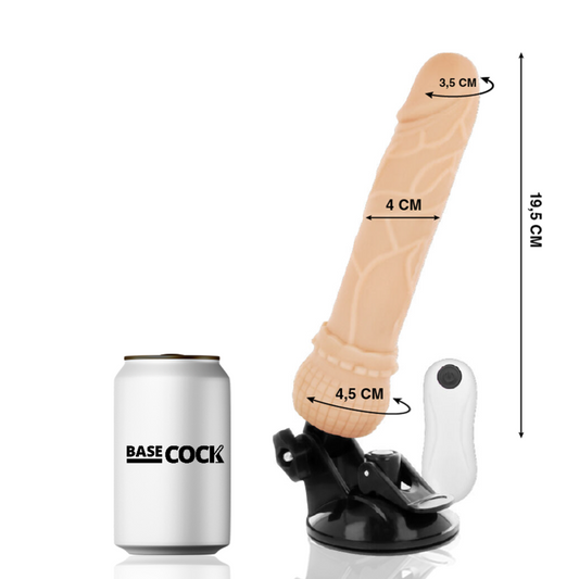 BASECOCK - REALISTISK VIBRATOR FJÄRRKONTROLL NUDE 19,5 CM -O- 4 CM