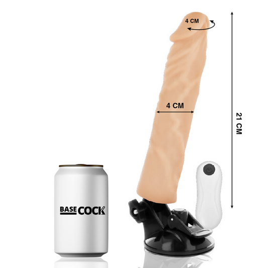 BASECOCK- REALISTISK VIBRATOR FJÄRRKONTROLL NUDE 21 CM -O- 4 CM