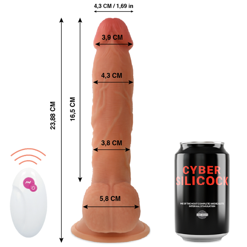 CYBER SILICOCK - REMOTE CONTROL REALISTIC MASTER BEN 23.88 CM -O- 4.3 CM - Kink&Play