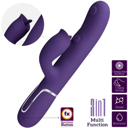PRETTY LOVE - KANINVIBRATOR MED LICKING PURPLE