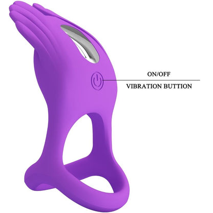 PRETTY LOVE - SILAS VIBRERANDE PENISRING 7 VIBRATIONER LILA SILIKON
