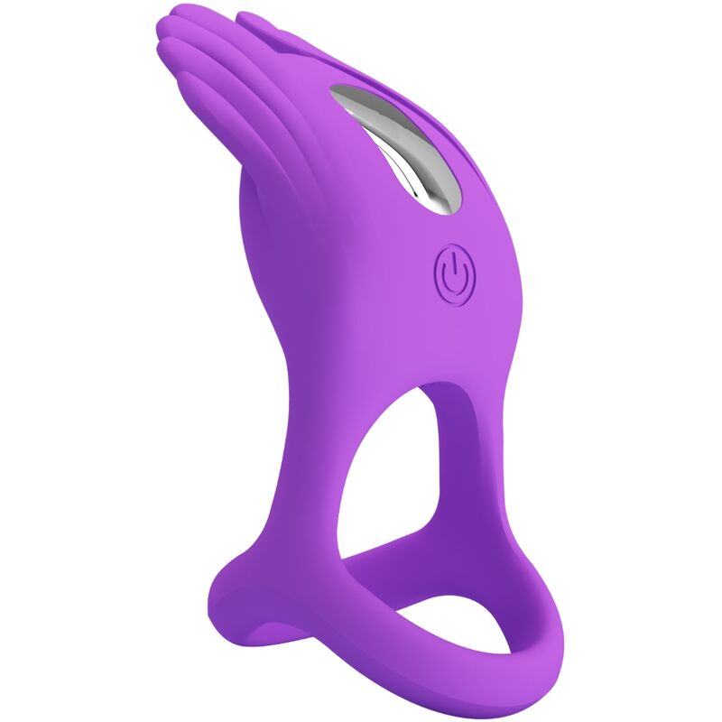 PRETTY LOVE - SILAS VIBRERANDE PENISRING 7 VIBRATIONER LILA SILIKON