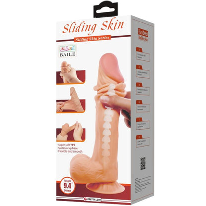 PRETTY LOVE - SLIDING SKIN SERIES REALISTISK DILDO MED SUGKOPP OCH SLIDING SKIN 24 CM