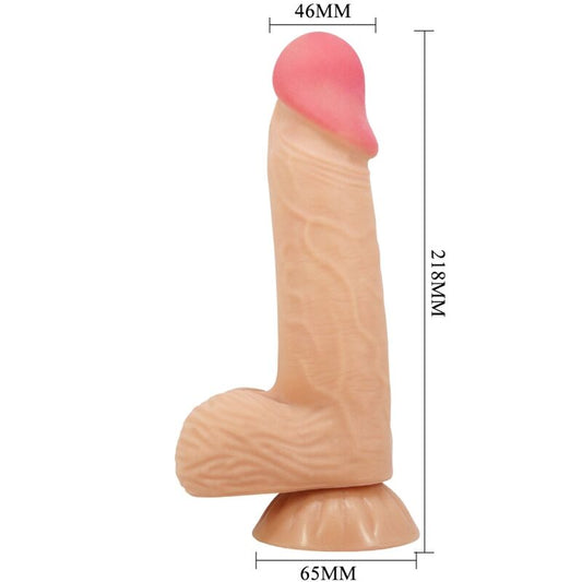 PRETTY LOVE - REALISTISK DILDO MED GLIDANDE HUD SUGKOPP NUDE 20,6 CM