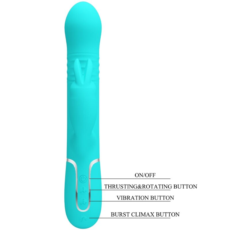 PRETTY LOVE - COALE KANINVIBRATOR PÄRLOR AQUA GRÖN