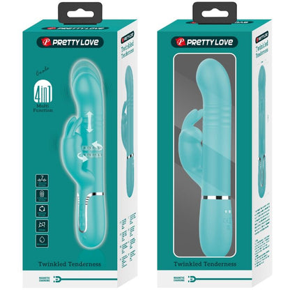 PRETTY LOVE - COALE KANINVIBRATOR PÄRLOR AQUA GRÖN