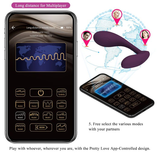 PRETTY LOVE - BAIRD G-SPOT 12 VIBRATIONER UPPLADDNINGSBAR LILA APP
