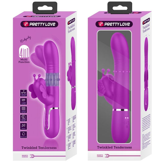 PRETTY LOVE - MULTIFUNKTIONELL RABBIT VIBRATOR 4 IN 1 FUCHSIA