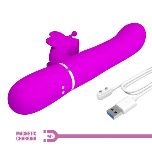 PRETTY LOVE - MULTIFUNKTIONELL RABBIT VIBRATOR 4 IN 1 FUCHSIA