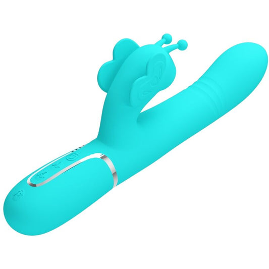 PRETTY LOVE - MULTIFUNKTIONELL RABBIT VIBRATOR 4-I-1  AQUA GRÖN