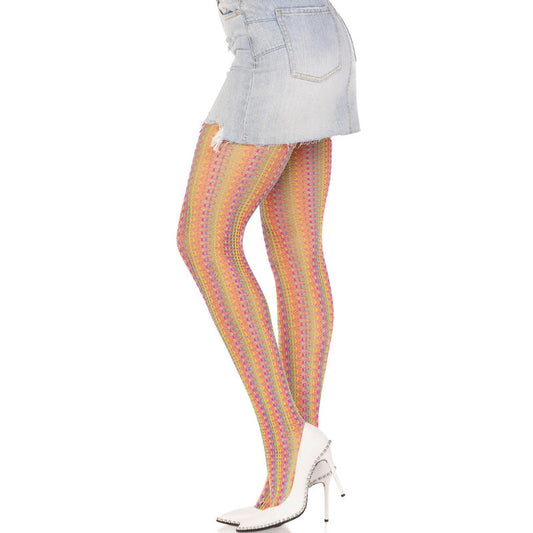 LEG AVENUE - VIRKAD STRUMPOR I FLERFÄRGADE TYG