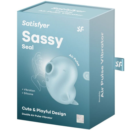 SATISFYER - SASSY SEAL STIMULATOR &amp; VIBRATOR BLÅ