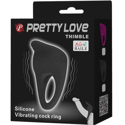 PRETTY LOVE - THIMBLE VIBRATOR RING BLACK - Kink&Play