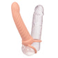 CALEXOTICS - MAXX RIBBED DUBBEL PENETRATOR 10 VIBRATIONER FLESH