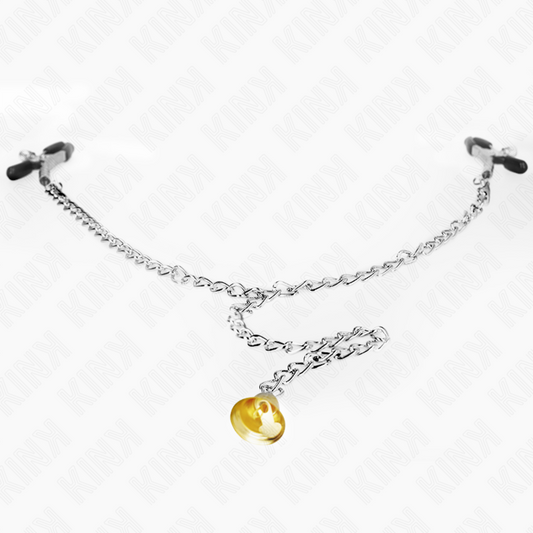 KINK - KEDJANDE NIPPELKLÄMMA MED HORNHÄNGE 30 CM