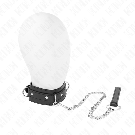 KINK - HALSBAND MED KOPPEL 65 CM 3 RINGAR MODELL 1 JUSTERBAR 38-49 CM X 5 CM