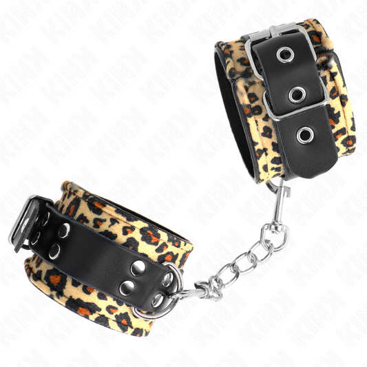 KINK - LEOPARD HANDLEDSBÄLTE I ÄKTA LÄDER JUSTERBAR 18-29 CM X 5,5 CM