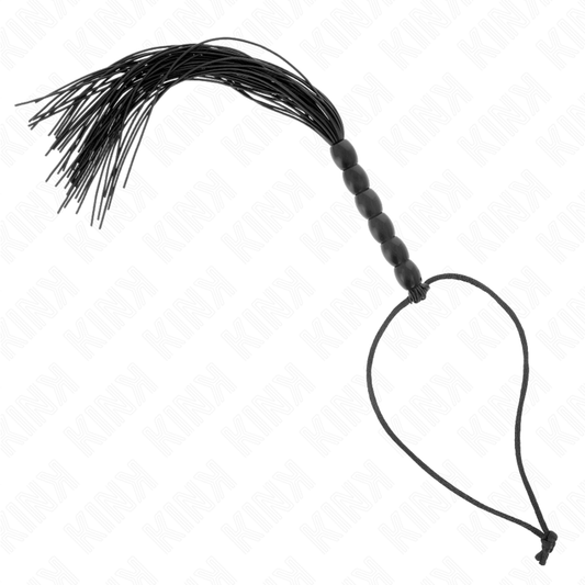 KINK - MINI SILIKONPISKA MED 6 SVARTA PÄROR 26 CM