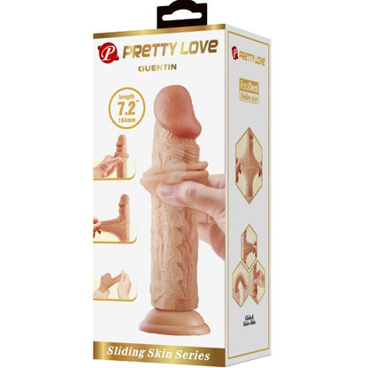 PRETTY LOVE - QUENTIN REALISTISK DILDO 18 CM HUDFÄRGAD