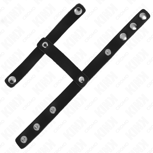 KINK - JUSTERBAR PENISRING I LÄDER OCH BALLDELNINGSREM