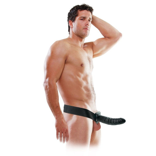 FETISH FANTASY SERIE - 19 CM IHÅLIG STRAP-ON SVART