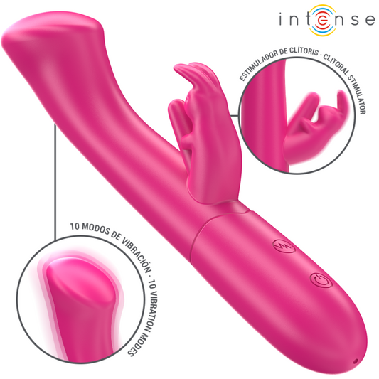INTENSIV - JULIETA RABBIT VIBRATOR 18,6 CM 10 VIBRATIONER ROSA