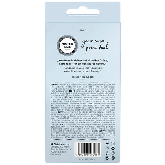 MISTER SIZE - KONDOMSTORLEK M 53 MM (10 ENHETER)