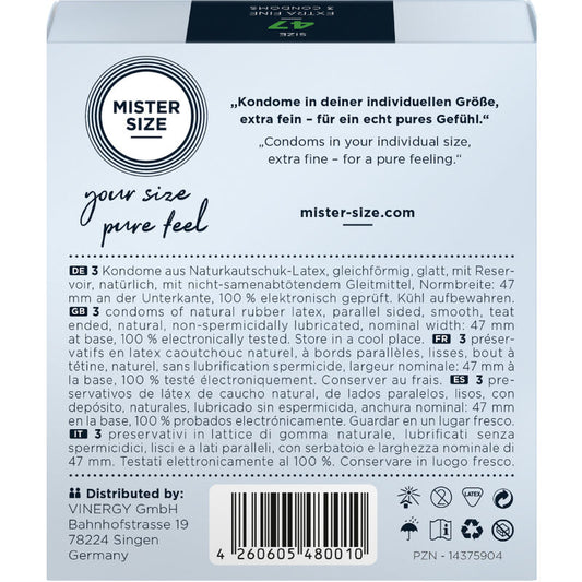 MISTER SIZE - KONDOM STORLEK XS 47 MM (3 ENHETER)