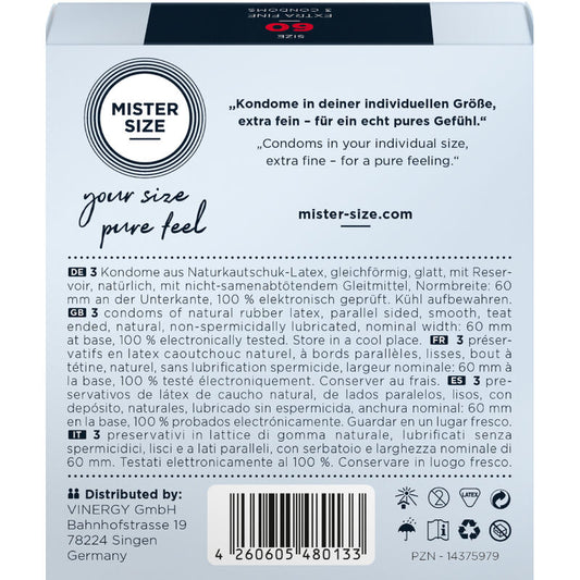 MISTER SIZE - KONDOMSTORLEK XL 60 MM (3 ENHETER)