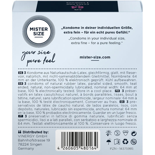 MISTER SIZE - KONDOM STORLEK XXL 64 MM (3 ENHETER)