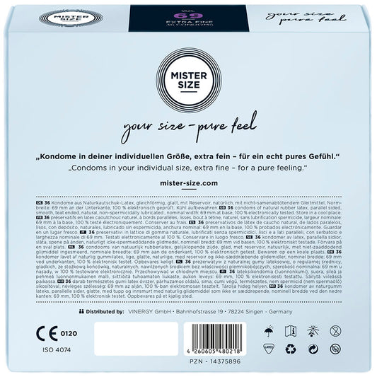 MISTER SIZE - KONDOM STORLEK XXXL 69 MM (36 ENHETER)