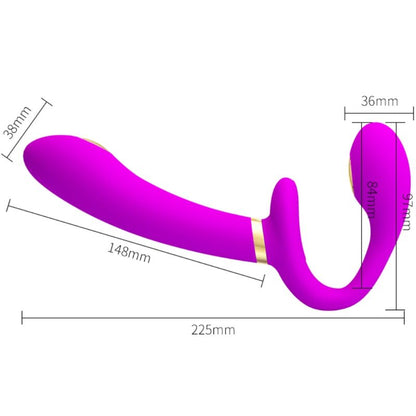 PRETTY LOVE – THUNDERBIRD DUBBEL STRAP-ON VIBRATOR FJÄRRKONTROLL LILA