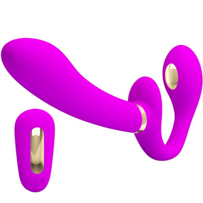 PRETTY LOVE – THUNDERBIRD DUBBEL STRAP-ON VIBRATOR FJÄRRKONTROLL LILA