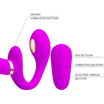 PRETTY LOVE – THUNDERBIRD DUBBEL STRAP-ON VIBRATOR FJÄRRKONTROLL LILA