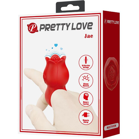 PRETTY LOVE - JAE ROSFORMAD FINGERVIBRATOR 10 VIBRATIONER RÖD