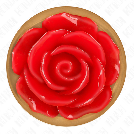 KINK - ROSA GULD ANALPLUGG MED RÖD ROS M