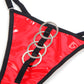 SUBBLIME - 955533 RED PATENT LEATHER MESH ZIPPER BRA SET S/M