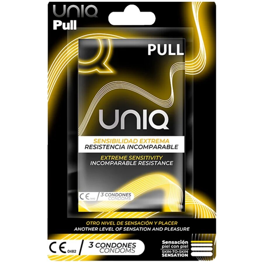 UNIQ - PULL LATEX FREE CONDOMS WITH STRIPS 3 UNITS - Kink&Play