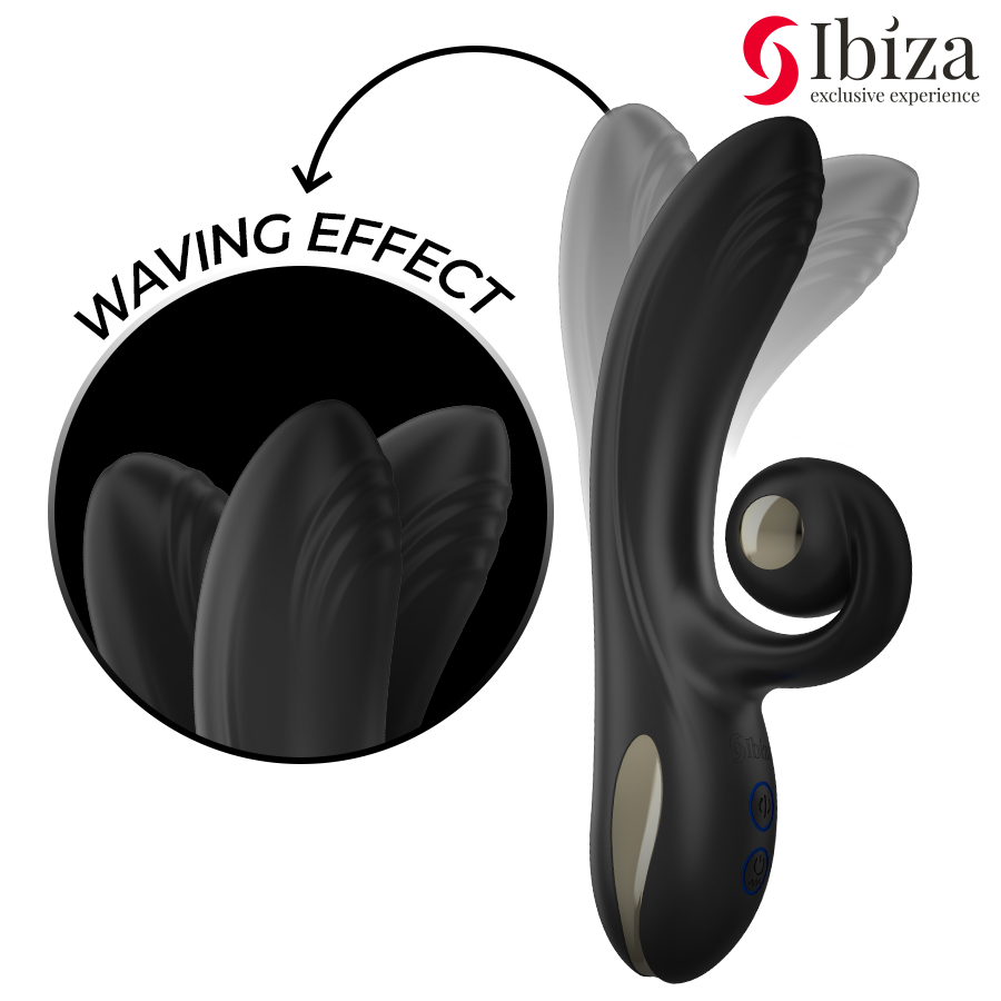 IBIZA - TWISTER-VIBRATOR MED KURV-STIMULATOR OCH VIBRO-ROTATION