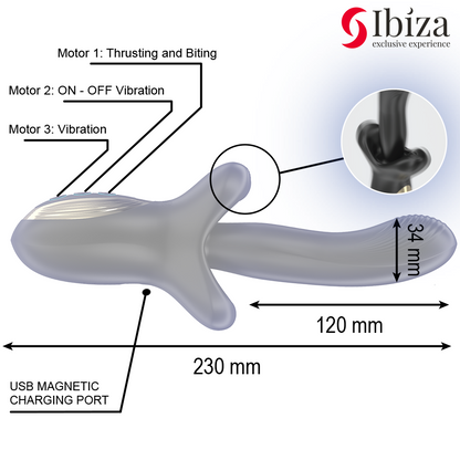 IBIZA – KRAFTFULL VIBRATOR MED STÖTANDE OCH BITANDE EFFEKT