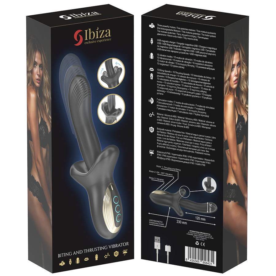 IBIZA – KRAFTFULL VIBRATOR MED STÖTANDE OCH BITANDE EFFEKT