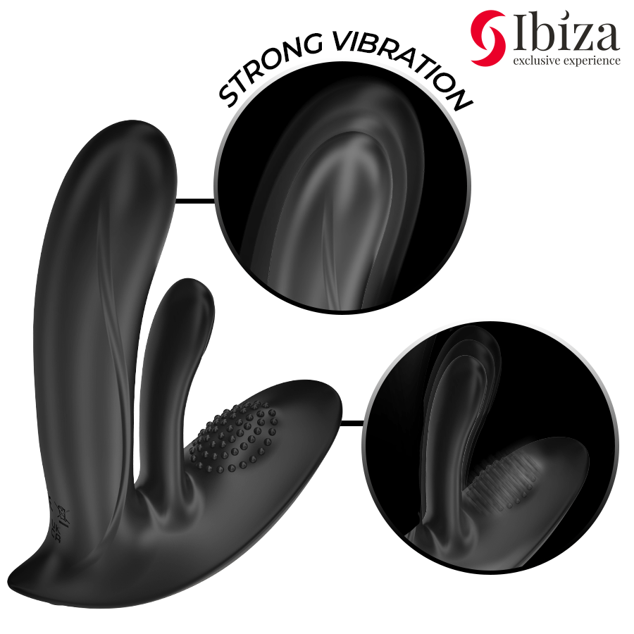 IBIZA - BÄRBAR VIBRATOR MED G-PUNKTS- OCH KLITORISSTIMULERING OCH FJÄRRKONTROLL