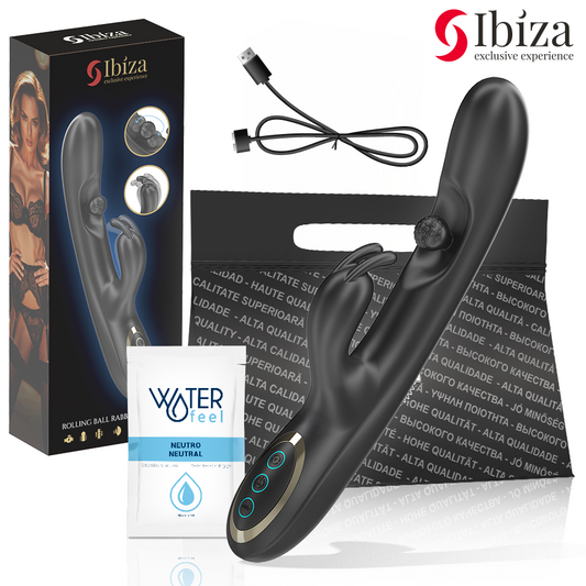 IBIZA – KRAFTFULL RABBIT-VIBRATOR MED MASSERANDE RULLANDE PÄRLA