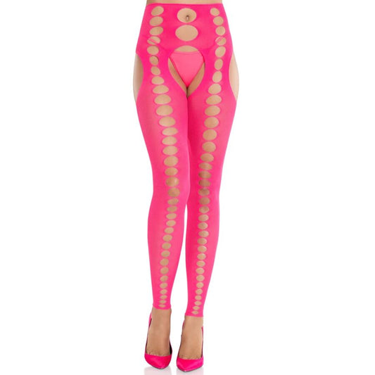 LEG AVENUE - AXELBANDSLÖSA OCH SÖMLÖSA MATTA STRUMPOR NEONROSARÖD